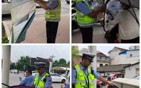 南鄭交警集中整治首日！現(xiàn)場拆除遮陽棚傘500余把！縮略圖